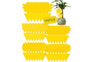 Acual 100-pack fruktflugfällor, gula dubbelsidiga klibbiga fruktflugor