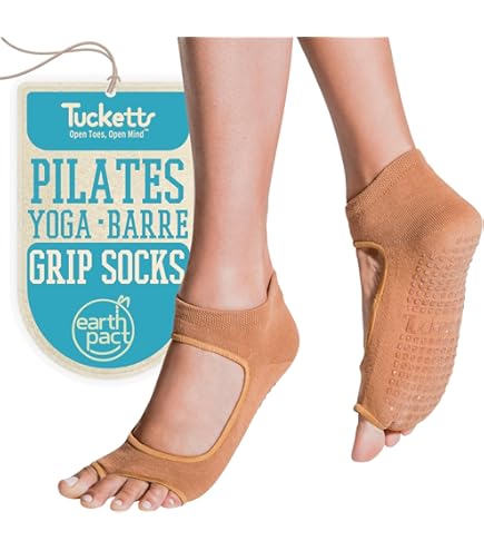 Tucketts Pilatessokken met handgrepen voor vrouwen, teenloze yogasokken antislip, huisslippers, antislip gripsokken, maat 35-43, Twilight Dot, Small-Medium