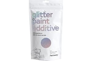 Hemway Glitter Paint Additive - Silver Holographic | Microfine Metallic Flakes for Adding Sparkle to Paints & Wood Varnish | Add to Emulsion, Acrylic & Latex for Indoor Sparkly Walls | 100 g
