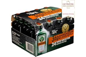 Jägermeister Herbal Liqueur | 24x2cl Miniature Pack | 35% ABV | German Liqueur | Spirits | 56 Herbs & Botanicals | Best Served as an Ice Cold Shot