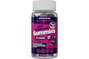 ACTIV GUMS Kid's Bedtime 30 Vegan Gummies | Blackcurrant Flavour | Melatonin & 5HTP Free Contains Vitamin B6, Montmorency Cherry, Chamomile | Resealable & Recyclable Pouch | Suitable for Ages 5+ by ActivGums®