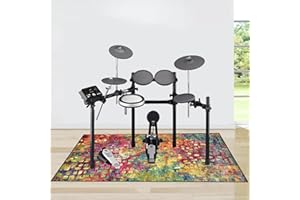 YEMELI Drum Rug,Drum Mat, Non-Slip Soundproof Carpet, Professional Rectangle Electronic Jazz Drum Kit, For Bass Drum Snare And Other Musical Instrument Mat-I-120 x 80 cm