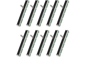 HALJIA 10 Piezas 75mm Mixer Fader B10K Potenciómetro Deslizante Doble Recto, Fader Mezclador de Potenciómetro de Deslizamiento Recto B103 10K Ohm 75mm Fader de Doble Canal