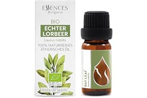 Essences Bulgaria Aceite Esencial de Hoja de Laurel Orgánico 10ml | Laurus nobilis | 100% Puro y Natural | Sin Diluir | Grado Terapéutico | Granja Familiar | Destilado al Vapor | Sin OMG | Vegano