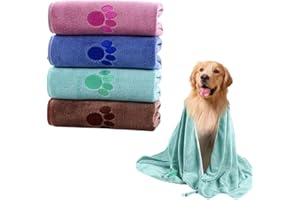 NYGGTYK 4 Morceaux De Serviettes pour Animaux De Compagnie, Serviettes De Bain pour Chats Et Chiens, Serviettes Moelleuses Douces, Fournitures pour Animaux De Compagnie