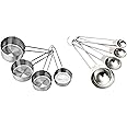 Taluka Stainless Steel Set of 4 Measuring Cup & 4 Spoon Set with Engraved Measurement Marking Dry Or Liquid Kitchen Gadgets f