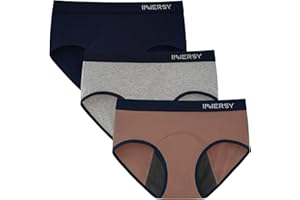 INNERSY Menstruationsunterwäsche Baumwolle Damen Perioden Unterwäsche Auslaufsicher Unterhosen 3er Pack