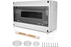 BORDEAG Caja Cuadro Electrico Superficie: Caja Estanca Exterior Electrica, 18 Módulos Caja Distribucion Electrica IP65 a Prueba, para Jardín o Exteriores