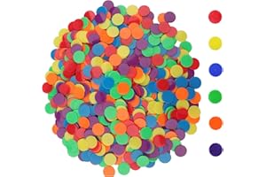 FDRJKN 300 Coloured Plastic Coins Tokens for Events, Maths, or Games - Double Sided for Kids' Education or Counting