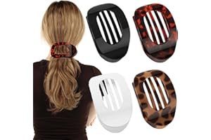 ARTGUTS 4 Pcs Acetat Flache Haarklammern, Leichte Rutschfeste Haarspange, Französische flache Haarklammern, Haarspange Flach Damen, Ideal für Dickes und Dünnes Haar