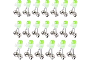 ZHIXAN 20pcs Fishing Bite Alarms Set, High Sensitivity with Light Luminous Twin Bells, Anti-False Trigger, Suitable for Sea Rod/Carp Rod, Fishing Tackle Accessories
