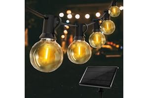ROVLAK Guirnaldas Luces Exterior Solar LED 18M 30+4 LED Bombillas 4 Modes G40 Cadena Bombillas Solares Impermeable IP65 Girnarlas Luz Solar Exteriores Jardin Decorativa para Fiesta Bodas Partido