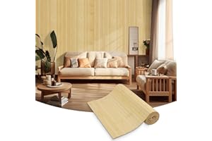 LSGCQ Pannelli decorativi per pareti pannello da parete in bambù per decorazione murali interne soggiorno ufficio soffitto (0,3×2,4m, Colore Grezzo)