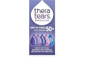 TheraTears® Dry or Tired Eye Drops 50+ | Restores and Hydrates Mature Dry or Tired Eyes | Contact Lens Friendly | Long-Lasting Relief | Preservative Free 5 in 1 Eye Care Drops | 10ml