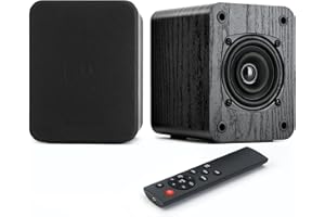 Saiyin Active Bluetooth Bookshelf Speakers, 40W TV Speakers with 3'' Dual Cone Drivers for Full Range in Powerful Sound, Stereo Speaker for Turntable PC AUX/Optical/TV-ARC Input