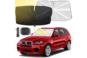DOITSU Ombrello Parasole Auto 65x125cm +2 Tendine Parasole Auto Parabrezza Interno Parasole Macchina Cars Copri Sole Pieghevole Portabile Protezione uv Visiera Finestra in Vetro Termico Ombrellone Telo