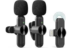 Newlam Micro Cravate sans Fils, Mini Micro sans Fil pour iOS, Wireless Lavalier Microphone pour Enregistrement,Diffusion en Direct,Youtube,TikTok
