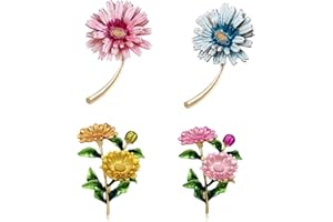FLOATDREAM 4 Pezzi Spilla da Donna, Spilla Elegante Fiore, Spilla a Forma di Smaltata, Elegante e Leggero, per la Decorazione di Abbigliamento, Regali di Compleanno per Uomini e Donne