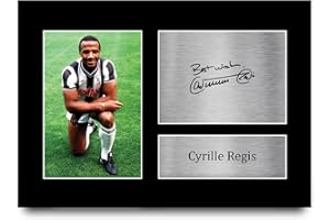 HWC Trading A4 Cyrille Regis West Brom Gifts Printed Signed Autograph Picture for Football Fans and Supporters