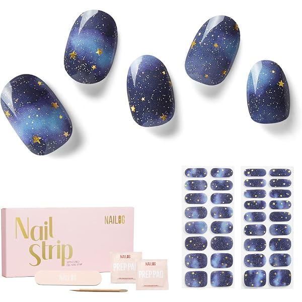 20 Stück UV Nagelfolien In Graublau Mit Farbverlauf | Selbstklebende Gel Sticker Für Maniküre | Inkl. Zubehör