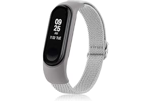 AMZPAS Regulowane elastyczne paski do Xiaomi Mi Band 6 & Mi Band 5 Opaska & Mi Band 4 Pasek & Xiaomi Mi Band 3, Miękki elastyczny pasek sportowy Nylon Opaski zamienne Zegarek Bransoletka dla Xiaomi Mi Band 6/5/4/3 Kobiety Mężczyźni