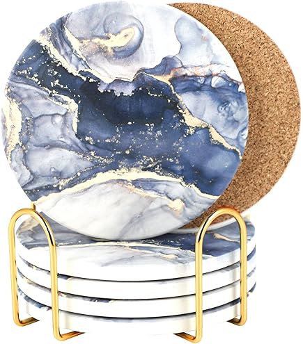 6 Posavasos De Cerámica Estilo Terrazo Con Soporte. Los Mejo | Meses Sin Interés