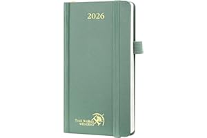 POPRUN Slim Diary 2026 Pocket Diary Hardback Small (16.5x9 cm) Week to View Appointment Diary Vertical Weekly Planner 26, Inner Pocket (Midnight Green)