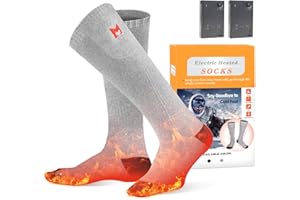 Heated Socks, MUTOUHE Electric Heated Socks for Men Women, Battery Foot Warmer Socks for Winter Outdoor Sports - Skiing, Camping, Fishing, Hiking