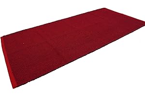 ARTE TAPPETI Easy - Alfombra de algodón, lavable, para baño y cocina, antideslizante (50 x 80 cm, roja)