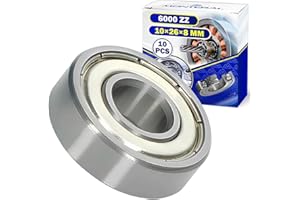 10 Pezzi Cuscinetti a Sfera 6000 ZZ per il Motore con Dimensione 10x26x8 mm - MONTERAL
