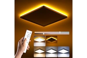 ‎BLNAN BLNAN LED Deckenleuchte Flach Dimmbar, 24W Deckenlampe mit Fernbedienung, 2000K Nachtlicht Warm, 3000K-6500K Decke Lampe für Schlafzimmer Wohnzimmer Kinderzimmer, Eckig Weiß 30CM
