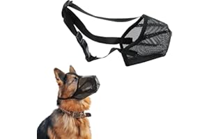 JINSIHU Regulowany miękki kaganiec dla psa, rozmiar L, oddychający kaganiec dla średniego dużego nylonowego psa zapobiega szczekaniu, gryzienie, może oddychać i pić wodę (czarny)