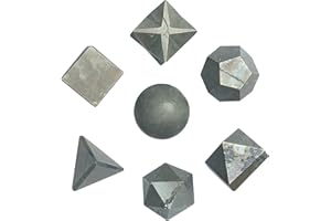 Crocon Pirite Dorata 7 Pezzi Platonici Solidi Pietre Sacre Set Geometria per Guarigione Reiki Pietra Chakra Bilanciamento Cristallo Pulizia Spirituale Denaro Buona Fortuna Dimensioni: 15-20 mm