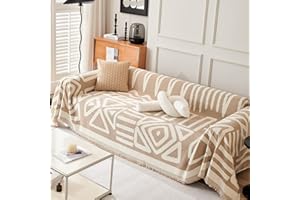 VanderHOME Housse de canapé Bohémien Serviette de canapé Décoration,Housse de lit, canapé, Housse pour Meubles de canapé, Convient aux Enfants, Chiens, Chats 180 * 130cm-Cari Clair