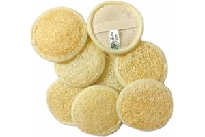 juexiyarticle Luffa Pads Schwamm für Gesichtsreinigung und Make-up-Entferner,Natur Luffa Schwamm Pads Peeling für Gesichts,8 Stück