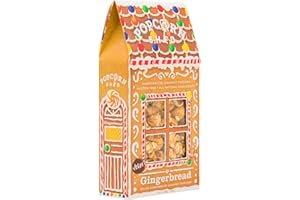 Popcorn Shed Gingerbread Gourmet, Gift Box, Christmas, Gluten Free, Natural, Vegan Movie Night Snack, 80 g, Brown