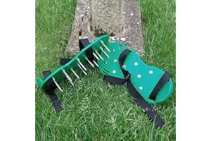 SEMITER Summer gift Aerating Soil Spike Sandals, Lawn Aerator Shoes, Solid Iron Spike Lawn Spike Sandals Good Toughness and Durable for Grass Patio
