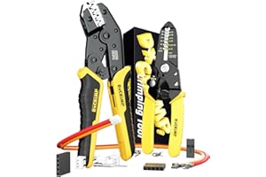 DxCRIMP Kit de Pince à sertir Connecteur JST, avec Pince à Dénuder et à Sertir, Pinces à sertir 0,03-0,5mm², Pince à Sertir Cosses, Pince à Sertir Les Câbles,pour Dupont, JST-VH, SM, Molex, AMP