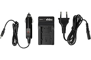 vhbw Ladegerät kompatibel mit JVC Everio GZ-HM430, GZ-HM335, GZ-HM335BEU Kamera Camcorder/Akku - Ladeschale, Kfz-Adapter, Ladeanzeige, 4,2 V