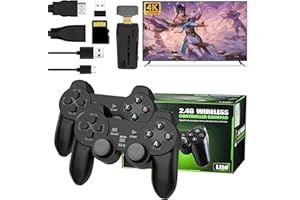 HIGOYXP Stick di gioco retrò wireless, console di gioco retrò con oltre 20000 giochi retrò, Gamestick 4K aggiornato, console di gioco con doppio controller wireless da 2,4 GHz, uscita HDMI, 64 GB