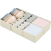 DJMJ Underwear Drawer Organizer - Foldable Storage Boxes | Set of 4 Drawer Dividers Storage Cubes for Socks, Baby Clothes, Br