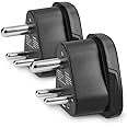 Adaptateur Voyage Australie Type I – Lot De 2 – Compatible Australie, Nouvelle-Zélande, Chine, Argentine, Etc. – Blanc – 10A/250V, 2500W Max
