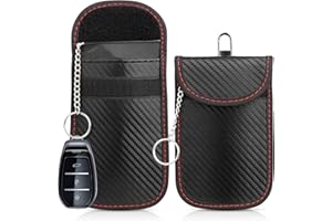 Diyife Faraday Pouch for Car Keys, [2 Pack] Car Key RFID Signal Blocking Pouch with Hook Securing Keyring, Waterproof Faraday Key fob Protector, Anti-Theft Signal Blocker, Remote Entry Smart Fob Case