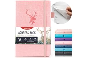 AISBUGUR Address Book with Alphabetical Tabs: Hardcover Small Passwordbook - Address Book Large Print for Phone Numbers - Internet Website Logins - AddressNotebook Journal for Home 5"*7.6"-Pink