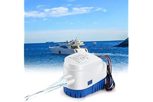 PZJFH Pompa dell'acqua 12 V, pompa di sentina automatica, 1100 gph/70 lpm, pompa di sentina marina, pompa sommersa per acqua di sentina con interruttore galleggiante, pompa dell'acqua elettrica piccola