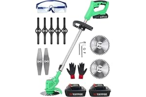 SDYAYFGE Cordless Strimmer Electric Heavy Duty Metal Blade Cordless Garden Trimmer 24v Adjustable Head And Telescopic Handle Grass Trimmers，With Battery And Charger Suitable For Garden Lawn (Color : QEP-12)