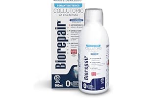 Biorepair, Collutorio Denti Sensibili 3 in 1: Antibatterico, Anticarie, Antisensibilità, con microRepair ripara-smalto e Zinco PCA antibatterico. Senza Fluoro ne Clorexidina, Confezione da 500ml