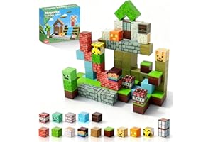 Ftemglo Construction Magnetique Enfant 100 pièces 2CM Magnetic Blocks 3+ Jeux Aimants, Bloc de Cube Magnétique de pour Garçon et Fille, Jouet Créatif Montessori Enfants 3 4 5 6 7 8 9 10 11 12 Ans Jeu