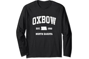 OXBOW ND RETRO T-SHIRTS & GIFTS Design sportif vintage Oxbow North Dakota ND Manche Longue