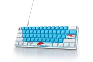 SOLIDEE 60% mechaniczna klawiatura do gier,61 klawiszy kompaktowa klawiatura przewodowa z podświetleniem RGB,Klawiatura z przełącznikiem liniowym dla komputerów z systemem Windows i Mac(61 Blue)